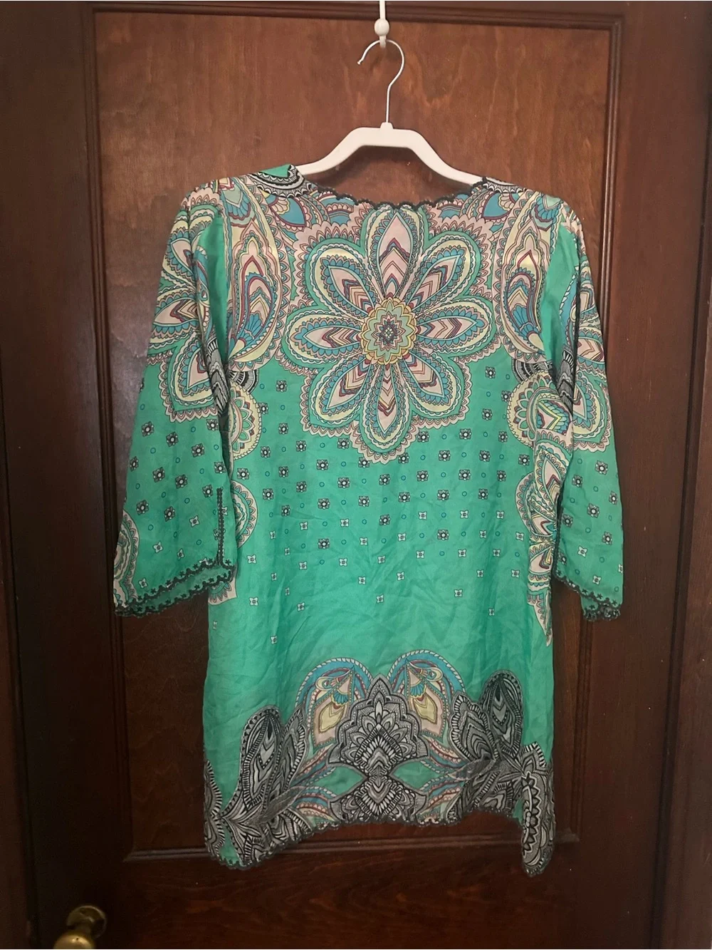 Johnny Was Silk Printed Tunic Top Size M - Picture 5 of 9